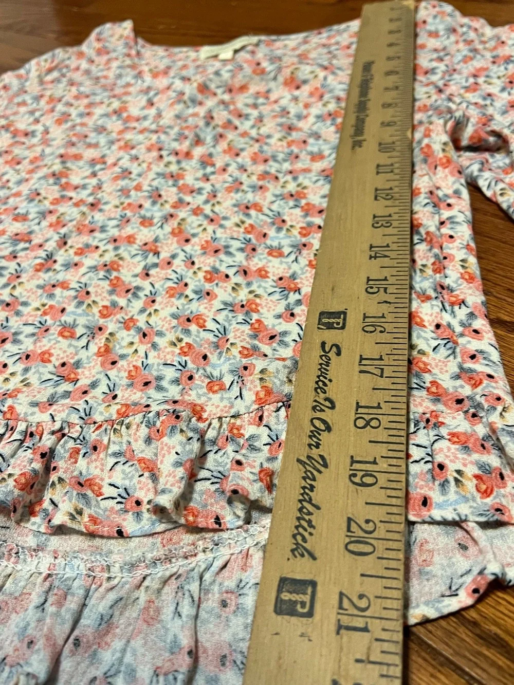 Cynthia Rowley Floral Ruffle Hem' Top Sz S Multicolor - Picture 3 of 5